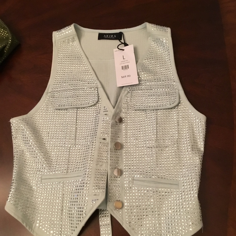 GLITTER GIRL DENIM VEST - L